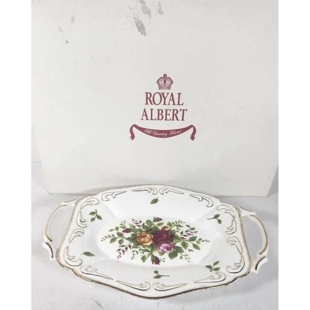 Royal Albert Old Country Roses Small Grandeur Tray 2 Handle NIB